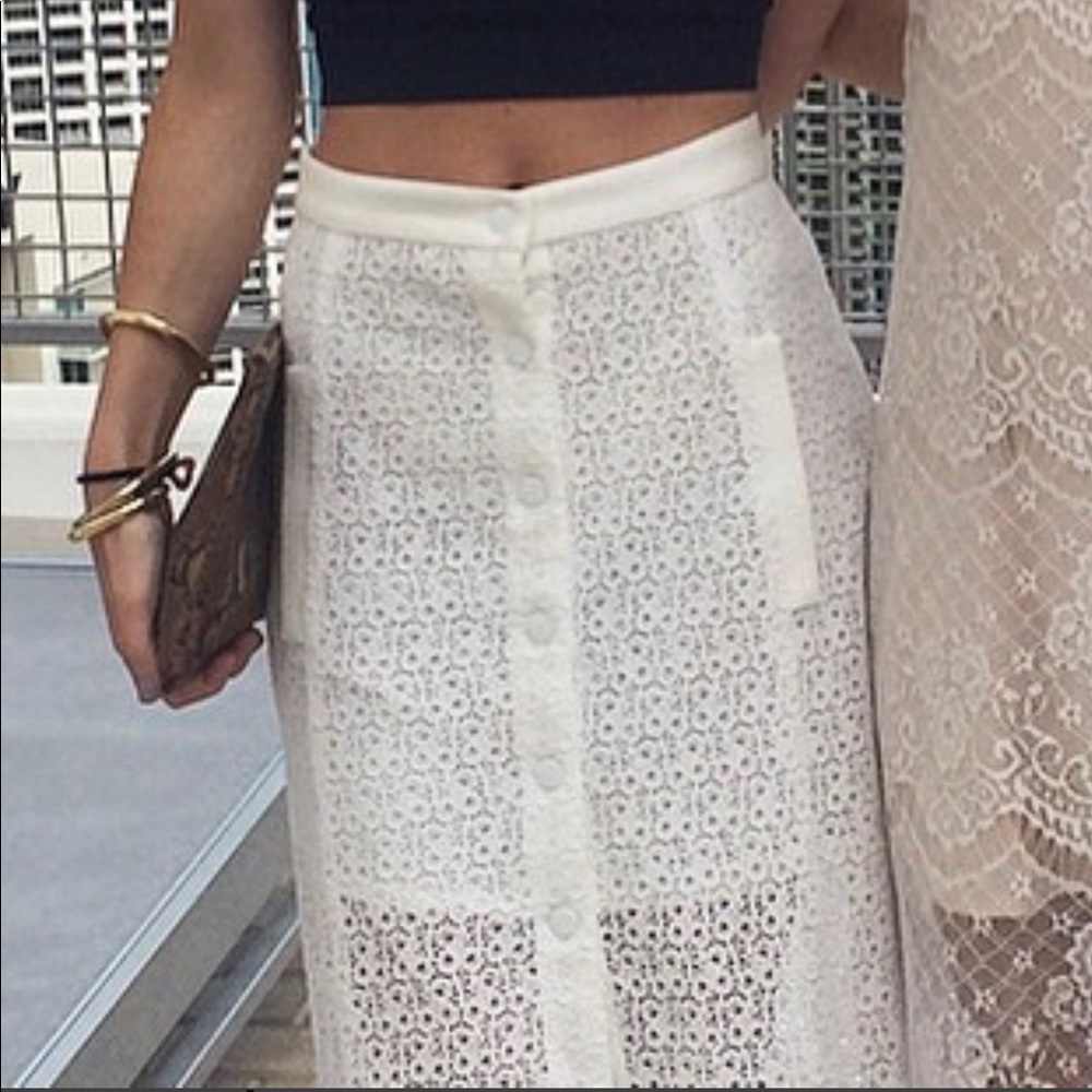 Manning Cartell white lace midi skirt